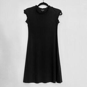Nicole Miller size 2x Black Sleeveless Ruffle Accent Dress